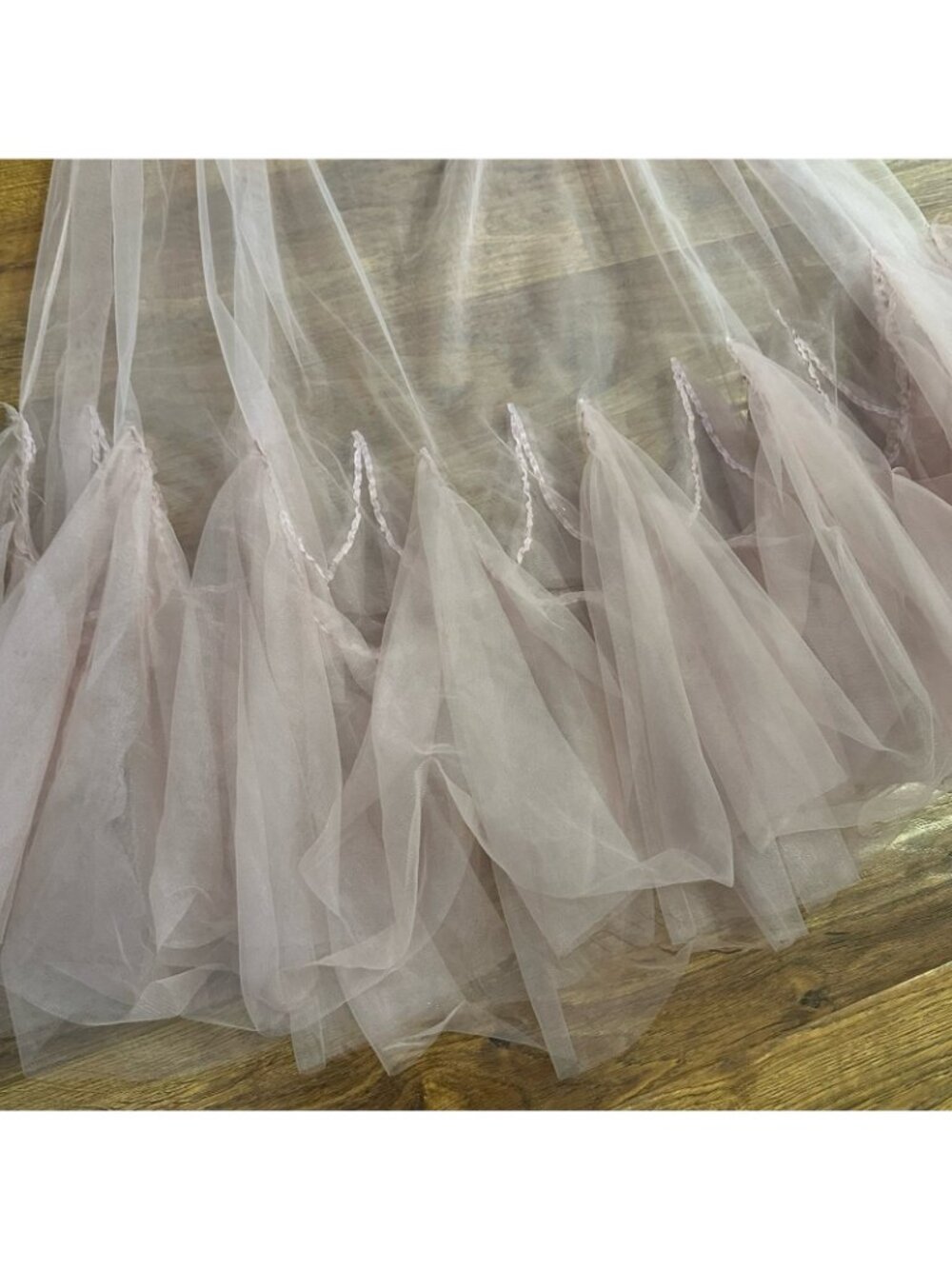 Maeve by Anthropologie glamorous tulle mesh sheer overlay midi Dress - Picture 6 of 9